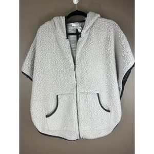 Motherhood Maternity hooded poncho full zip  vest S/M